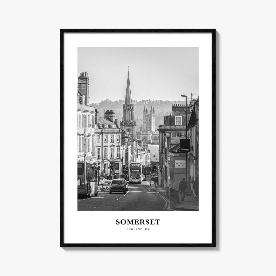 Somerset black & white classic poster of New Jersey, USA – vertical wall art, unframed print shown in interior mockup