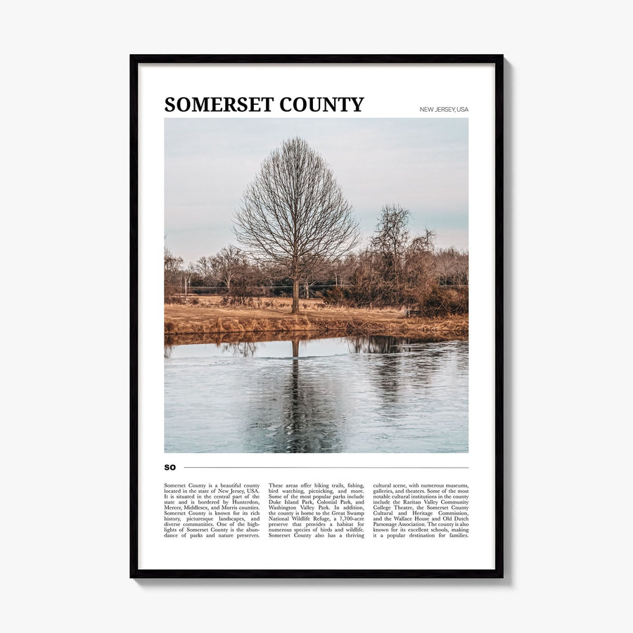 Somerset County Travel Poster, framed poster mockup