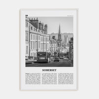 Somerset Poster White Wood / 8x12 in Nbourhood Travel B&W Poster