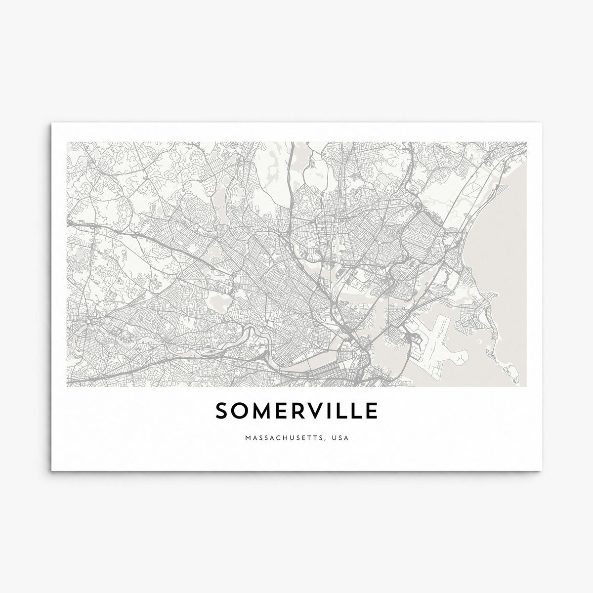Somerville Map Poster, print only (unframed)