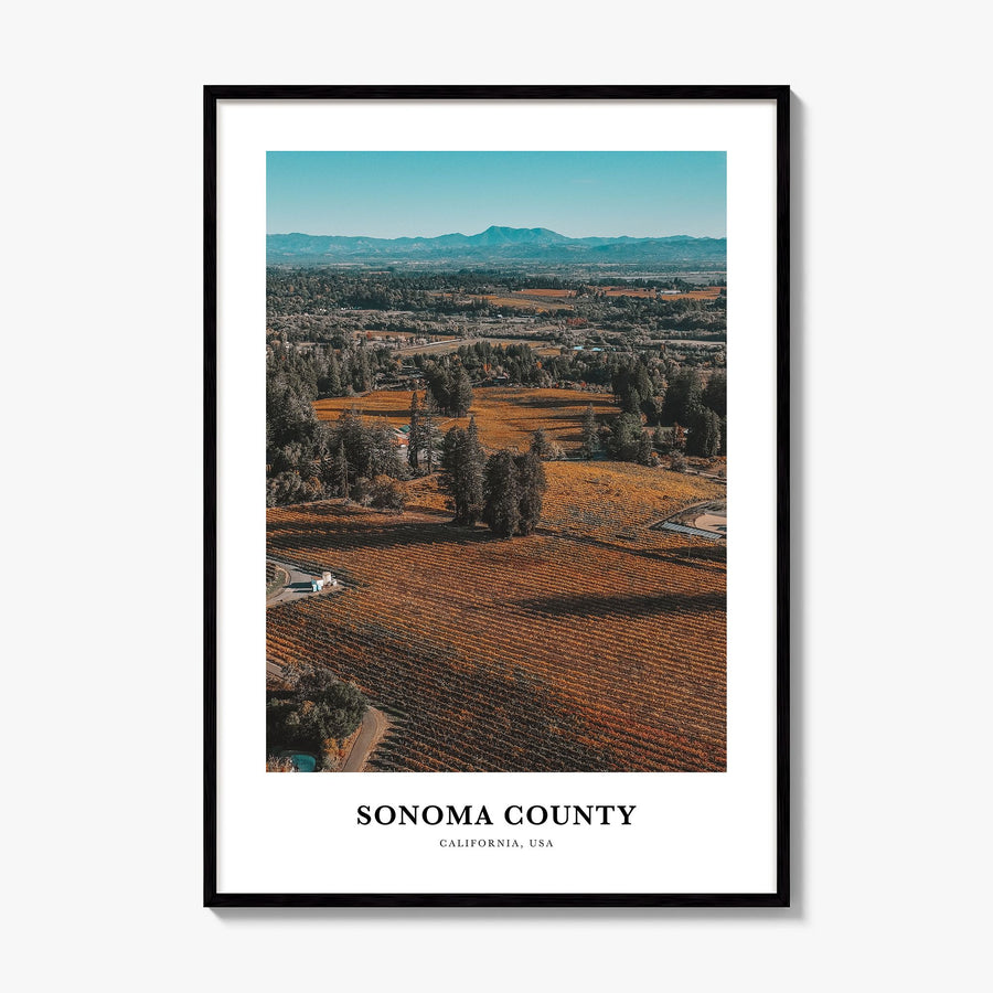 Sonoma County Classic Poster, framed poster mockup