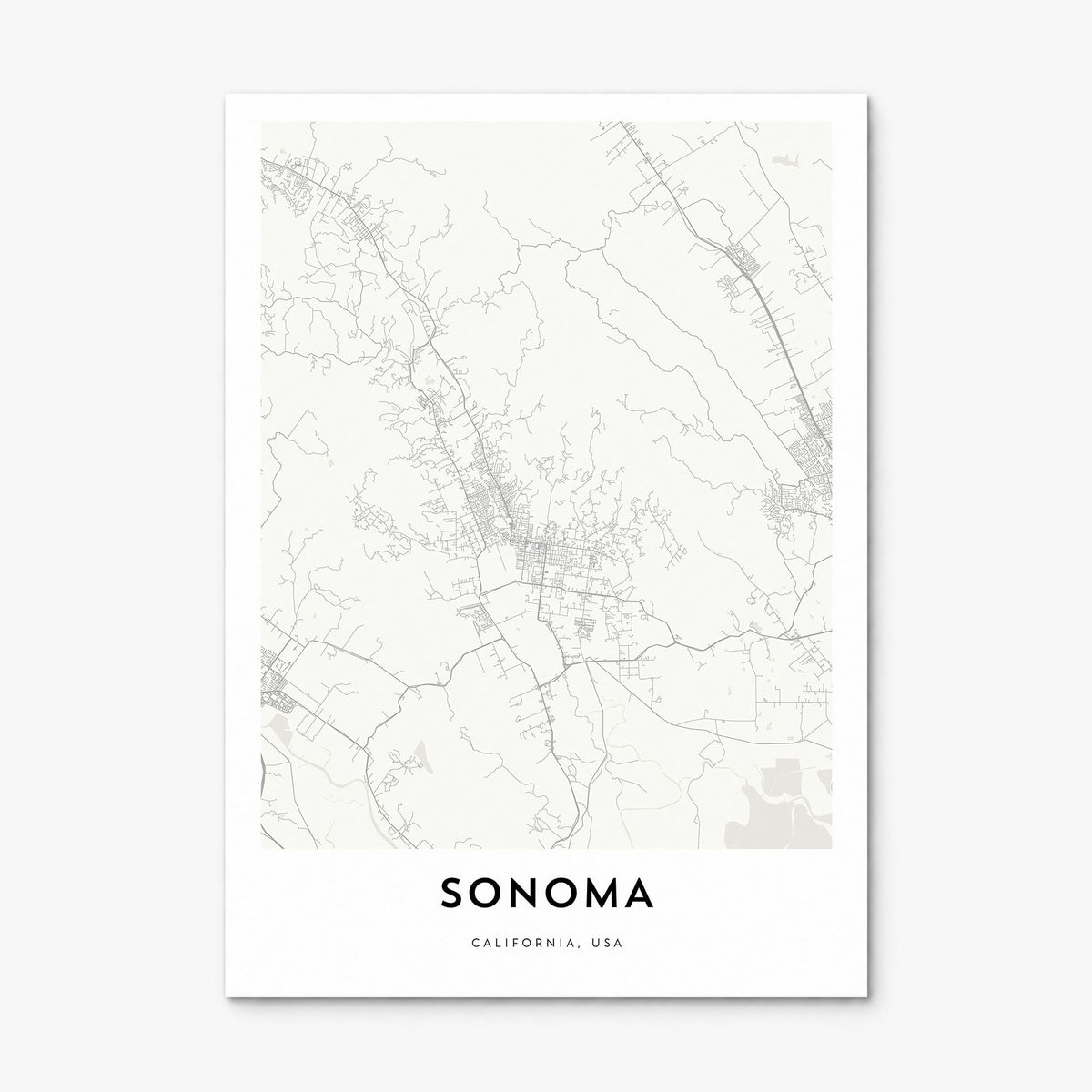 Sonoma Map Poster, print only (unframed)