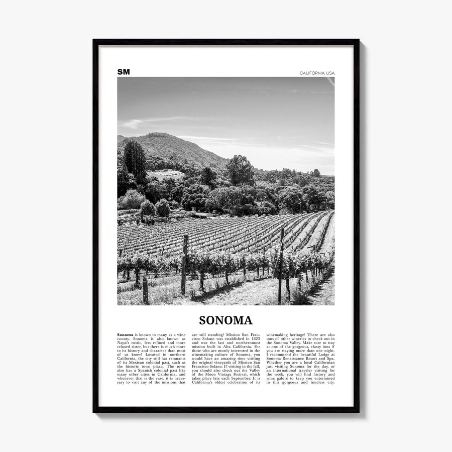 Sonoma Newspaper Poster, framed poster mockup
