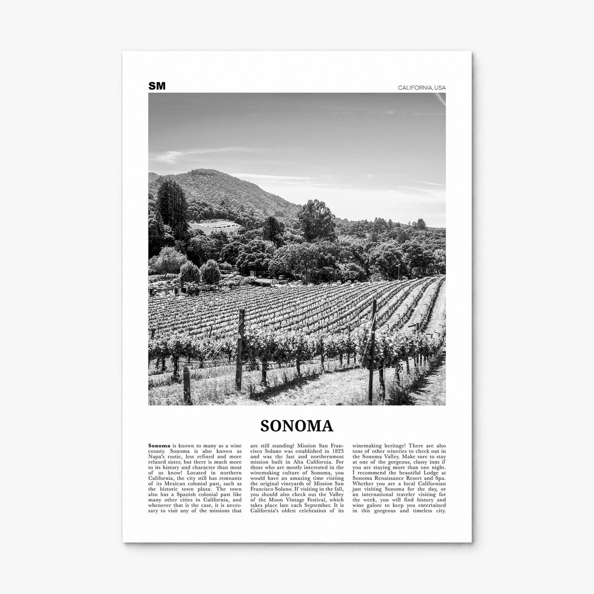 Sonoma Newspaper Poster, print only (unframed)