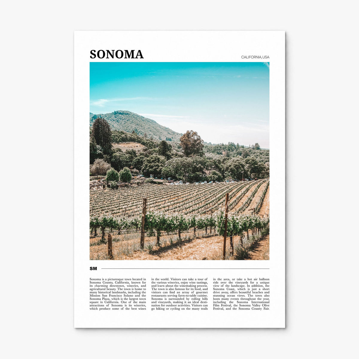 Sonoma Travel Poster, print only (unframed)