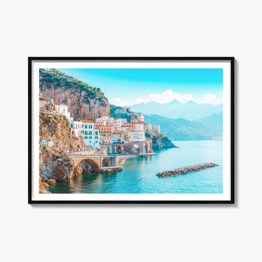 Sorrento, Italy colorful photo poster of Italy – horizontal wall art, unframed print shown in interior mockup