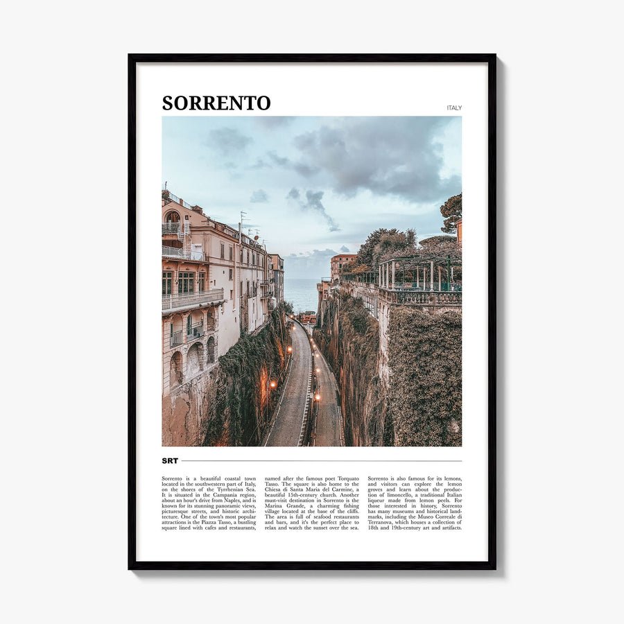 Sorrento, Italy Travel Poster, framed poster mockup