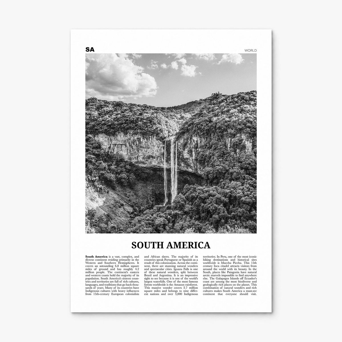 South America Newspaper Poster, print only (unframed)