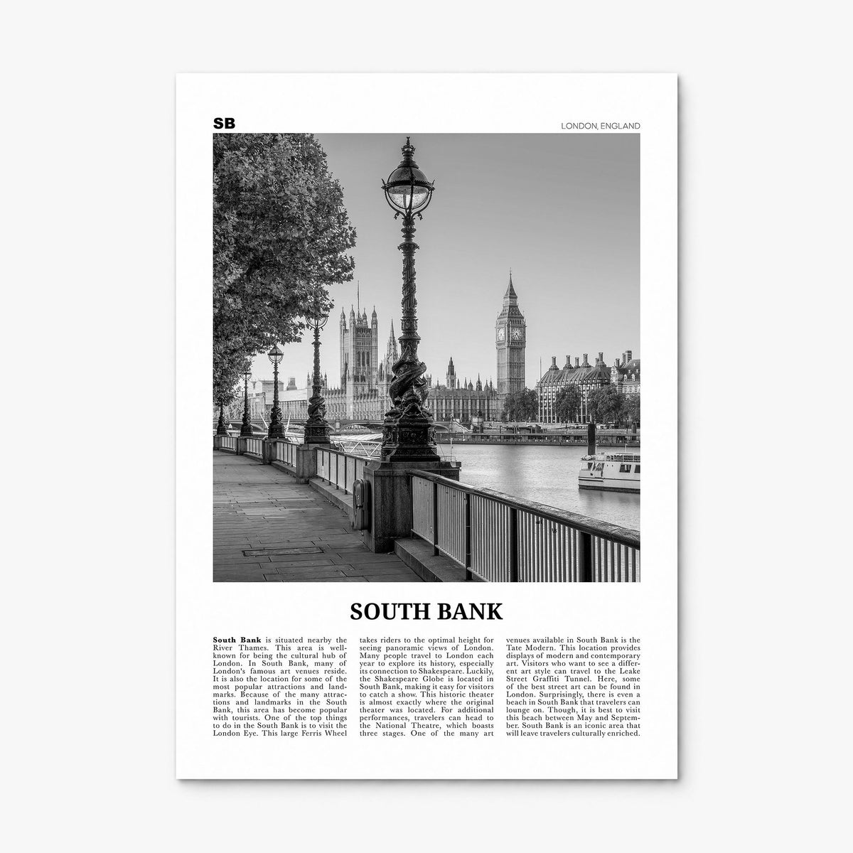 South Bank Newspaper Poster, print only (unframed)