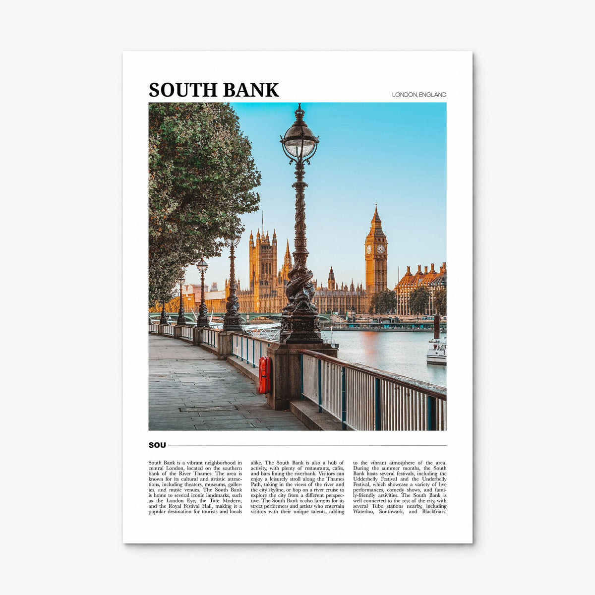 South Bank Travel Poster, print only (unframed)