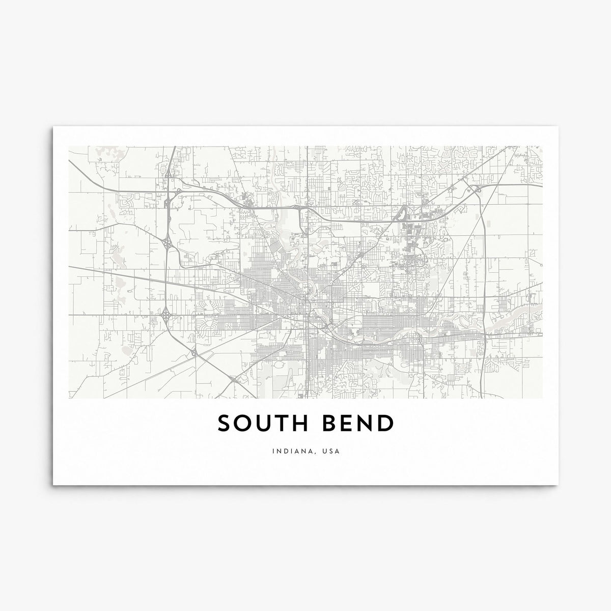 South Bend Map Poster, print only (unframed)