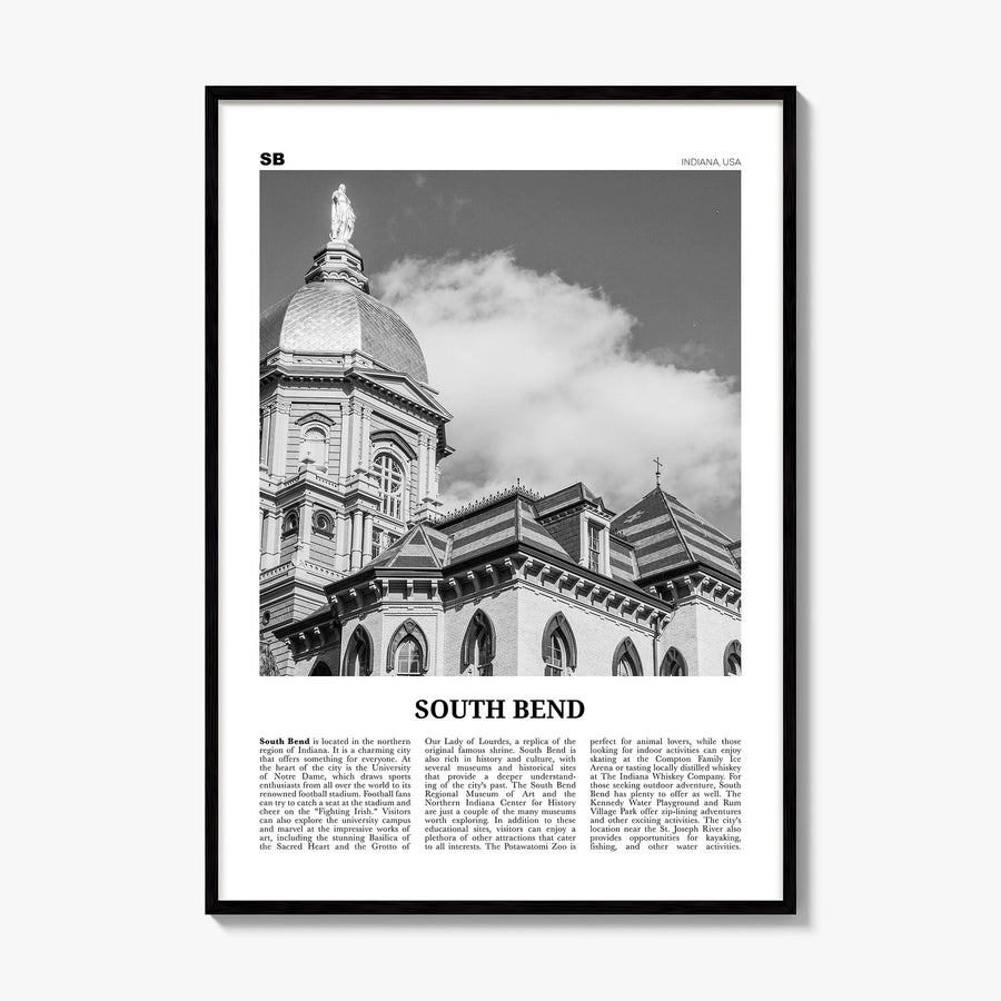 South Bend Newspaper Poster, framed poster mockup