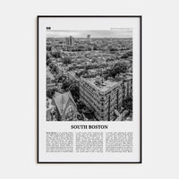 South Boston Poster Black Metal / 8x12 in Nbourhood Travel B&W Poster