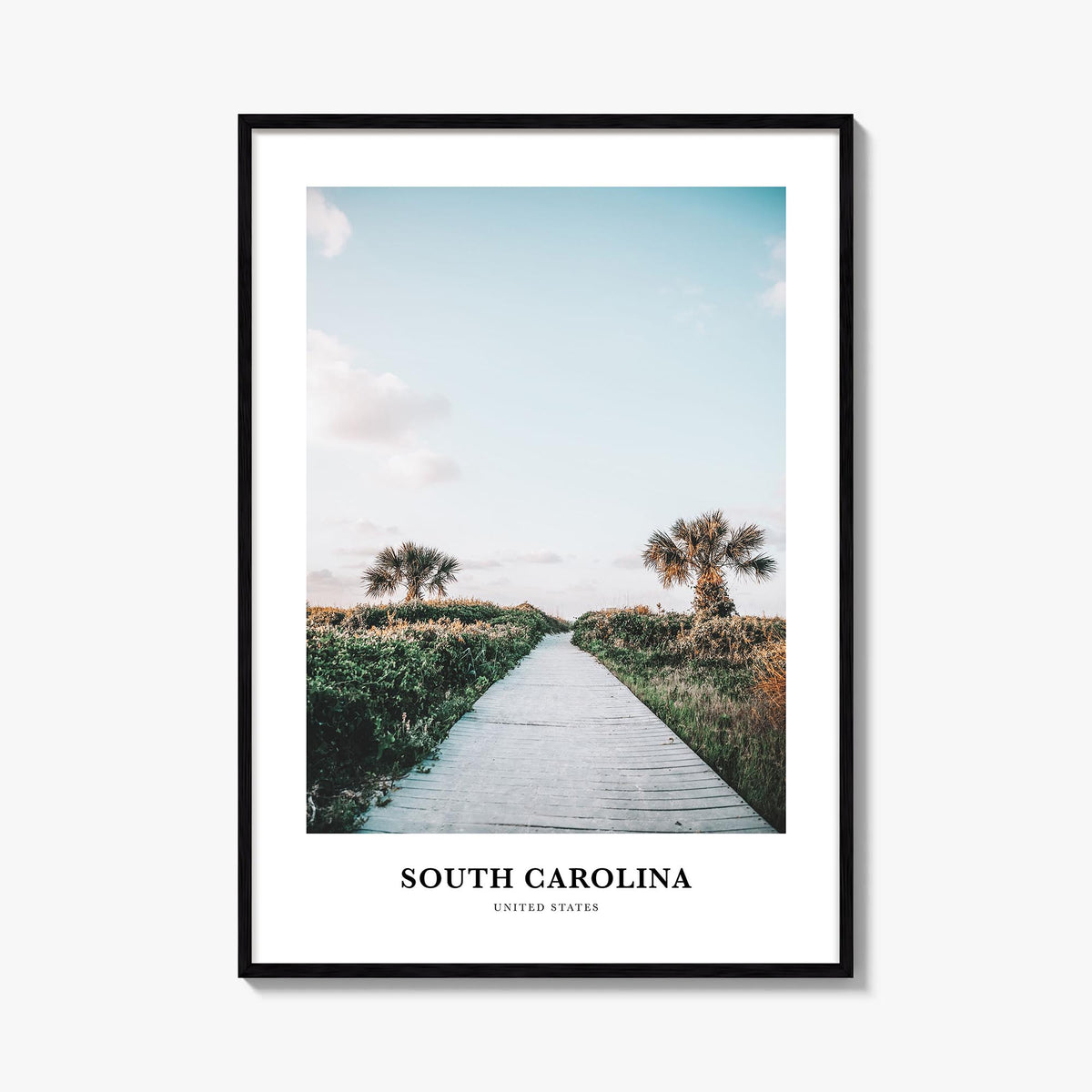 South Carolina no. 1 colorful classic poster of United States – vertical wall art, unframed print shown in interior mockup