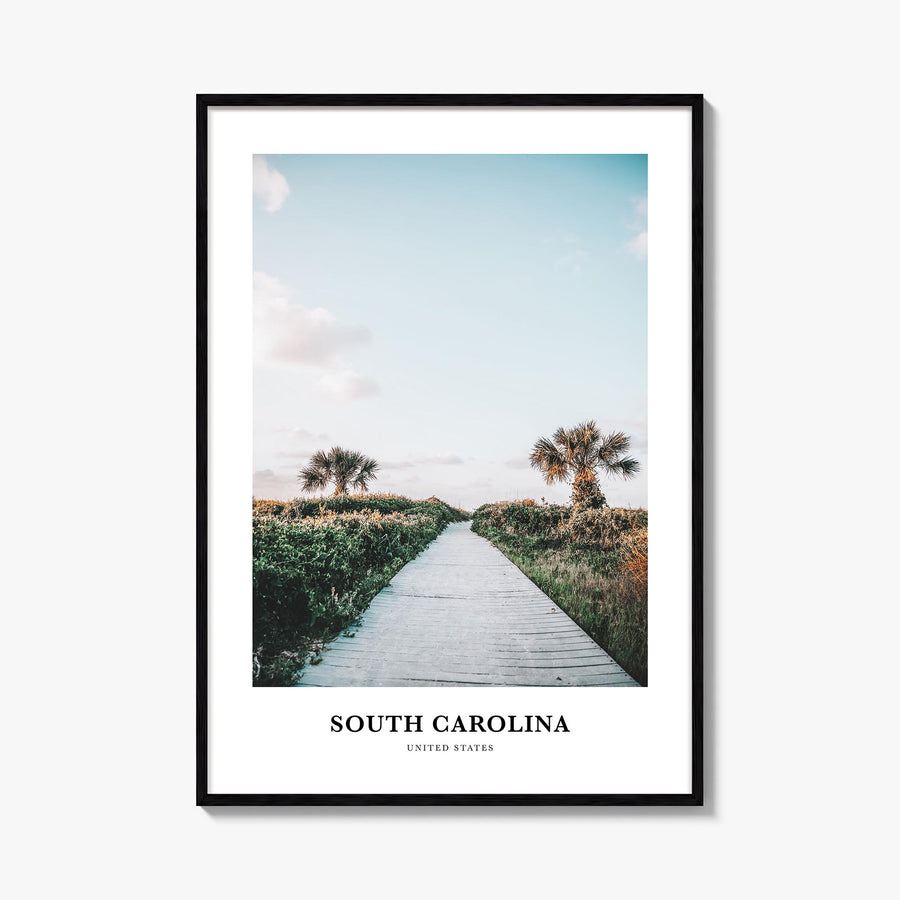 South Carolina no. 1 colorful classic poster of United States – vertical wall art, unframed print shown in interior mockup