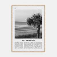 South Carolina No 1 Poster Natural Wood / 8x12 in Nbourhood Travel B&W Poster