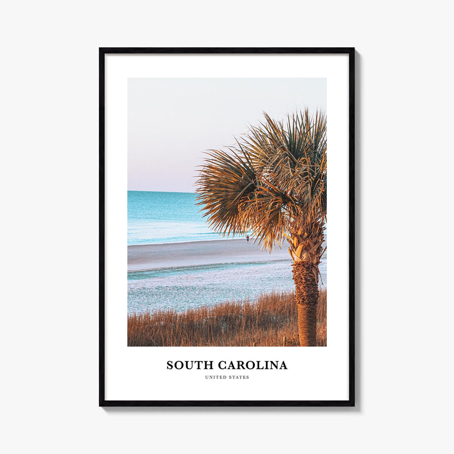 South Carolina no. 2 colorful classic poster of United States – vertical wall art, unframed print shown in interior mockup