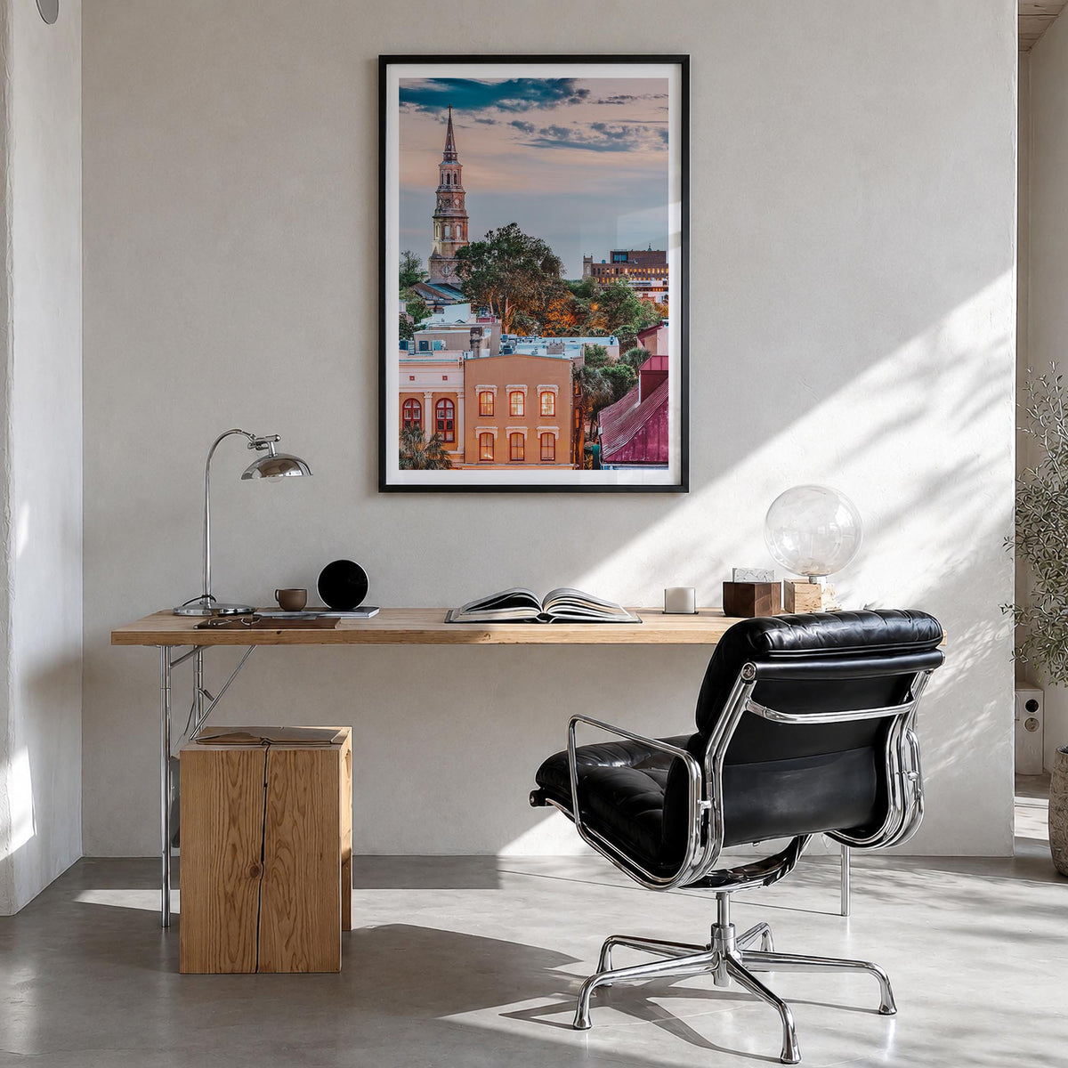 South Carolina no. 2 colorful photo poster of United States – vertical wall art in black wood frame with white border, hangin