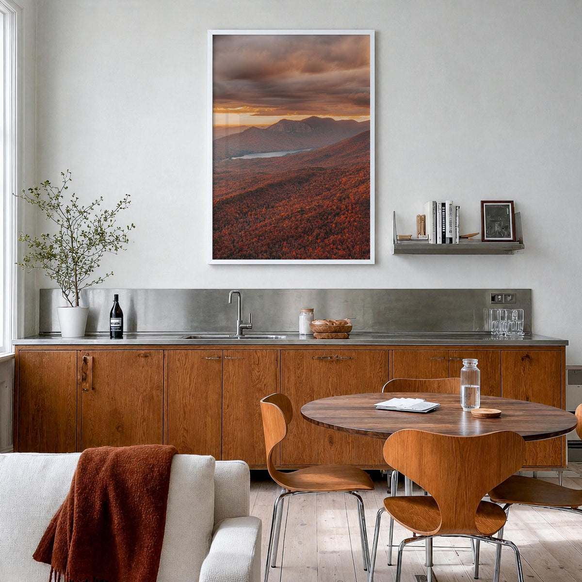 South Carolina no. 3 colorful photo poster of United States – vertical wall art in white wood frame, hanging on wall