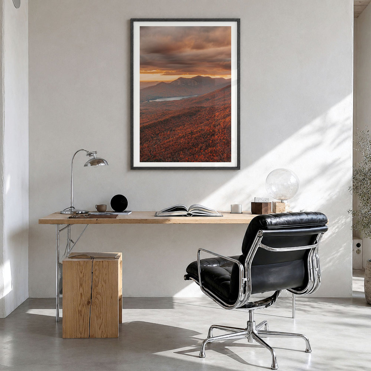 South Carolina Photo No 3 Poster in a black wood frame, hanging in a bright home office, white border