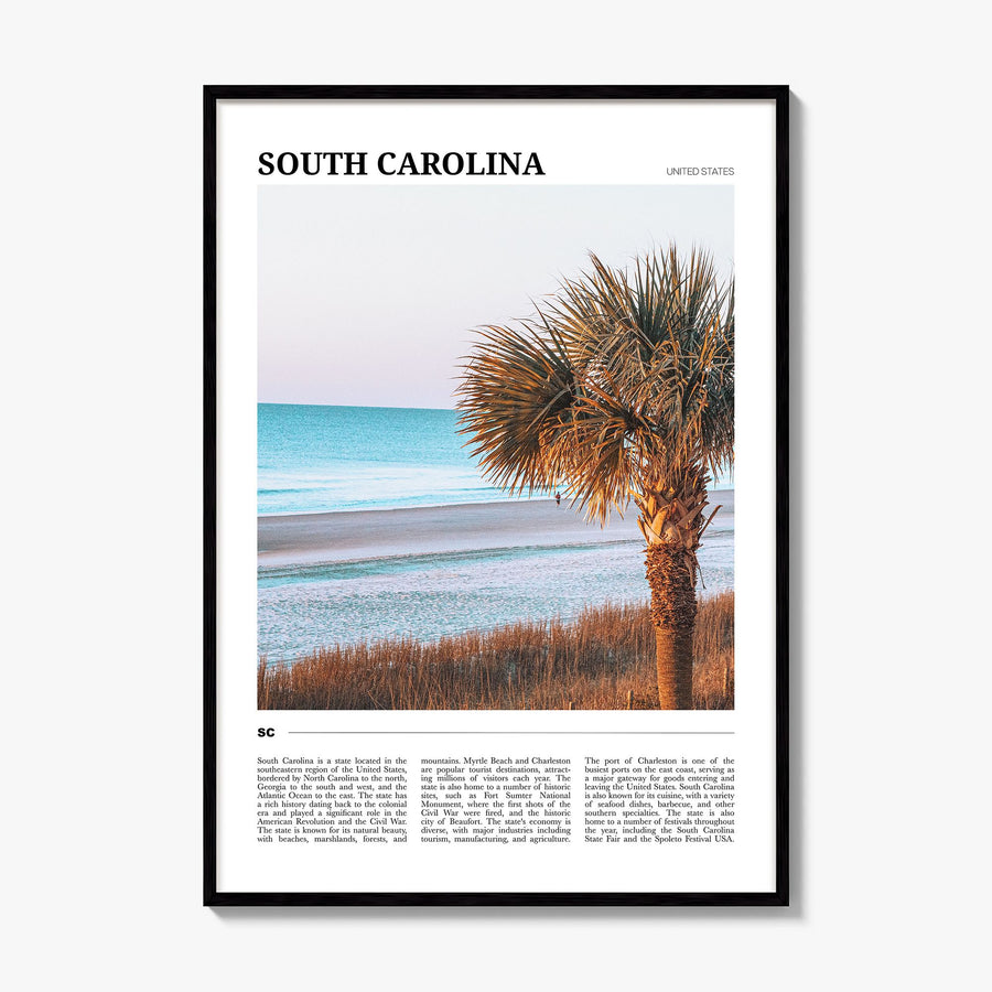 South Carolina Travel No 2 Poster, framed poster mockup