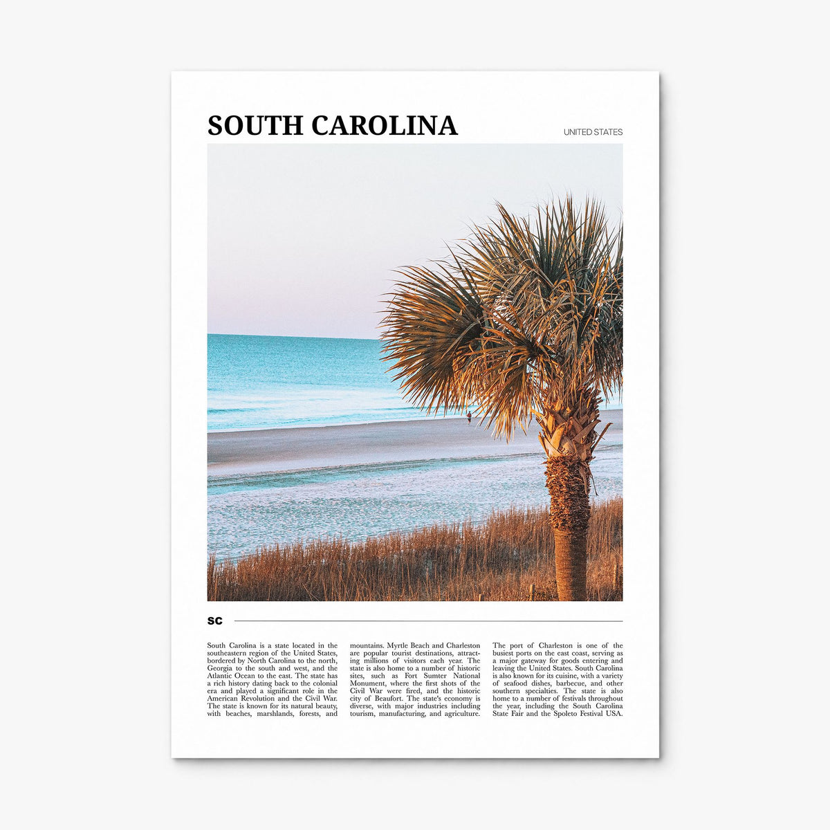 South Carolina Travel No 2 Poster, print only (unframed)