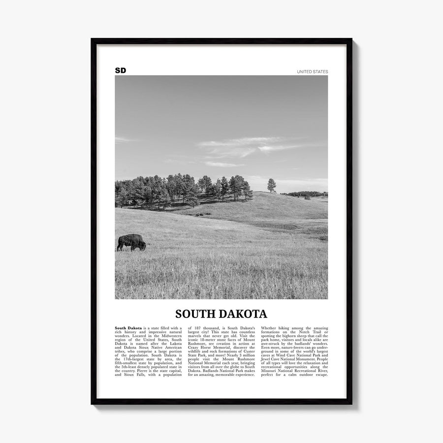 South Dakota Newspaper No 1 Poster, framed poster mockup