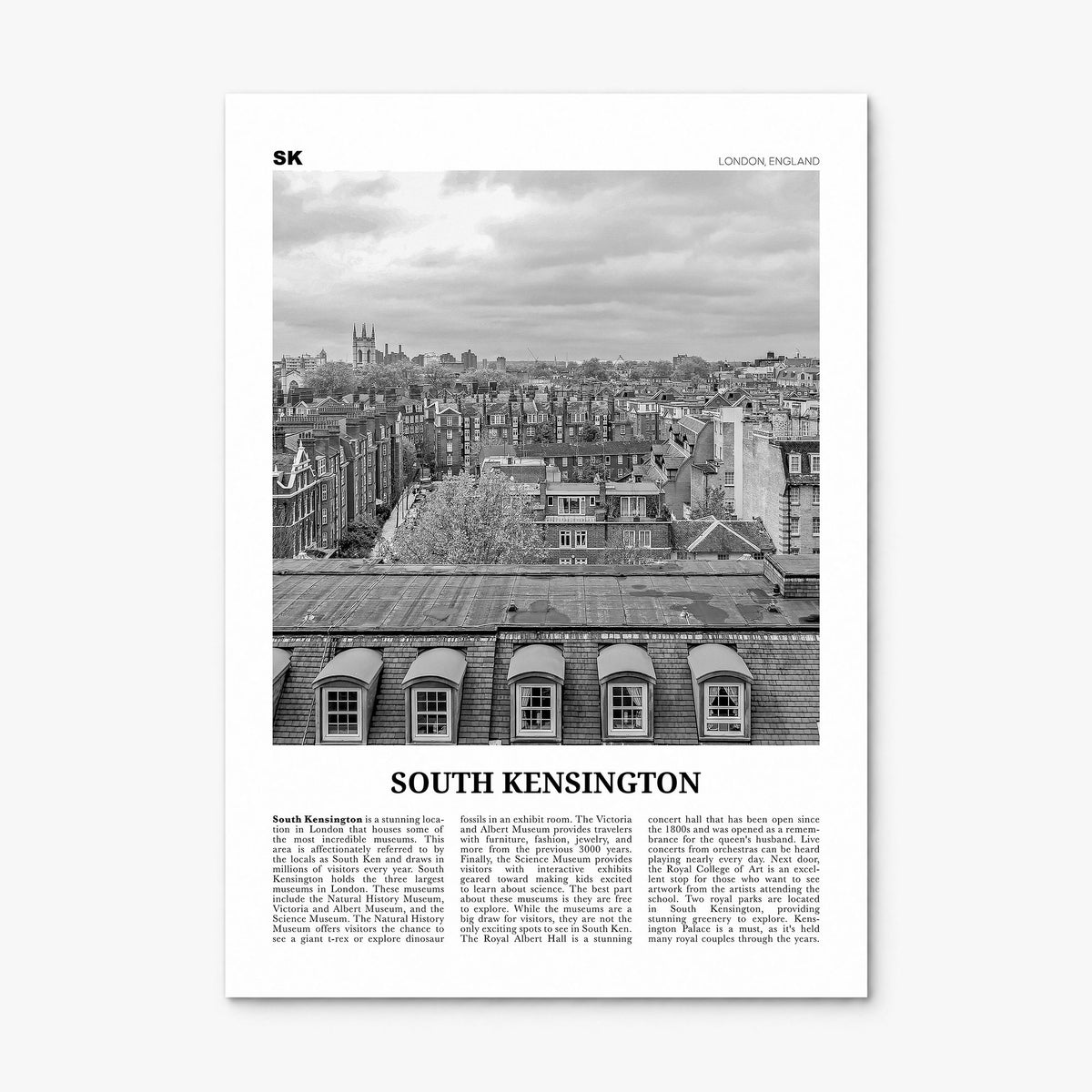 South Kensington Newspaper Poster, print only (unframed)