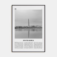 South Korea Poster Black Metal / 8x12 in Nbourhood Travel B&W Poster