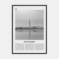 South Korea Poster Black Wood / 8x12 in Nbourhood Travel B&W Poster