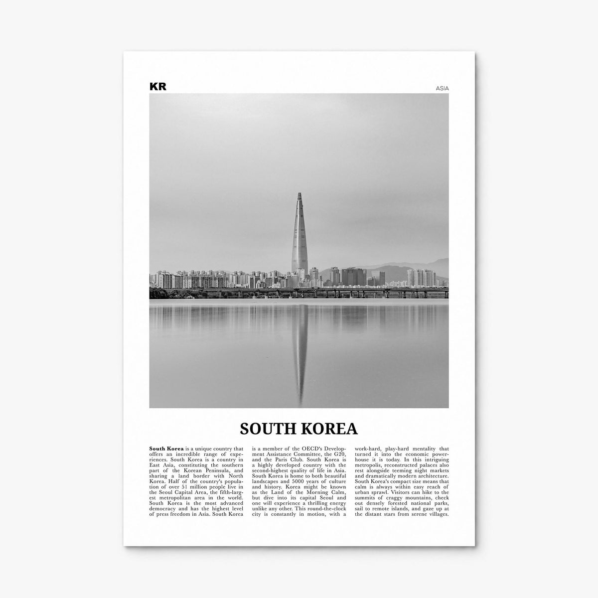 South Korea Newspaper Poster, print only (unframed)