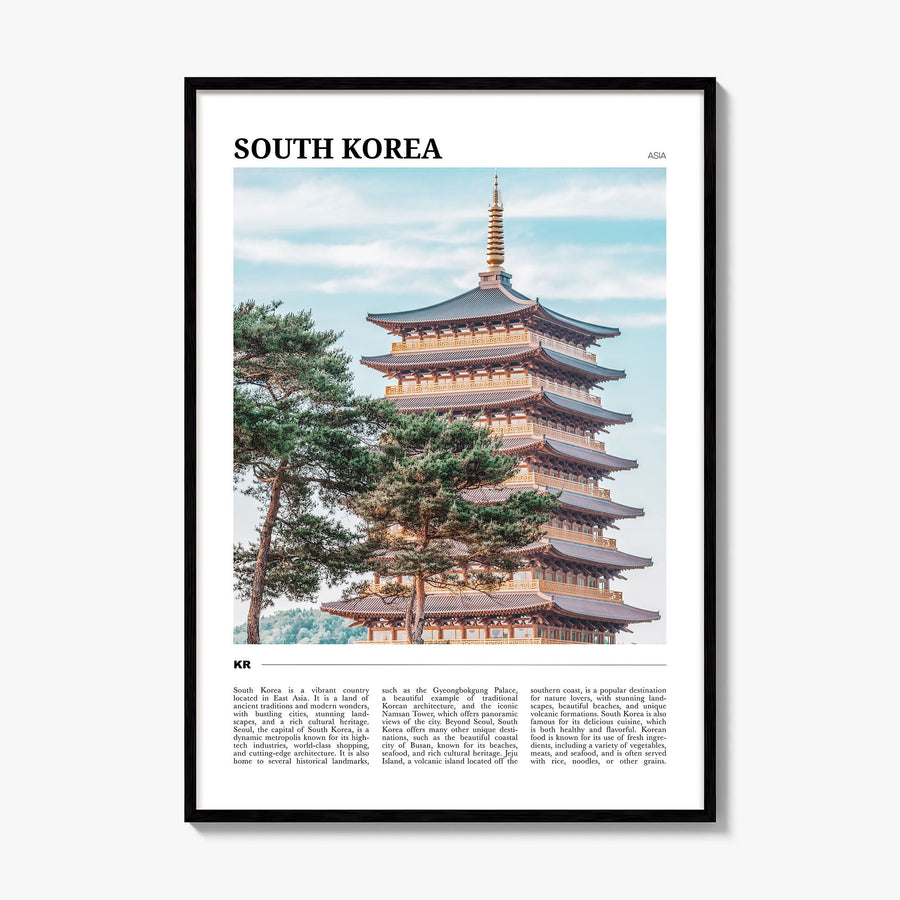 South Korea Travel Poster, framed poster mockup