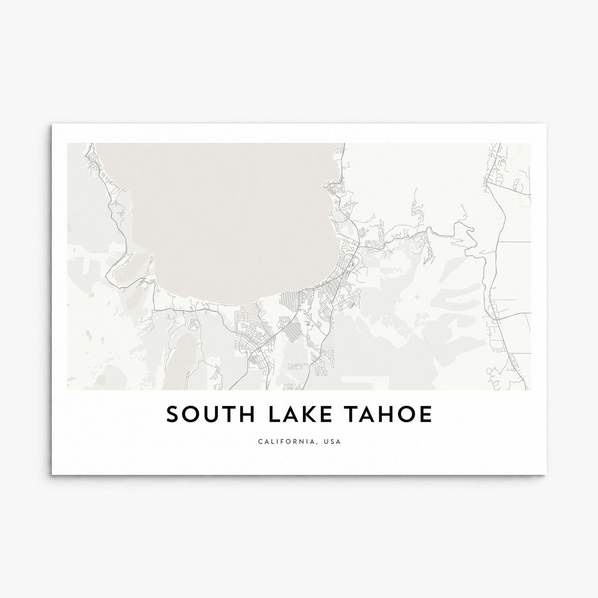 South Lake Tahoe Map Poster, print only (unframed)