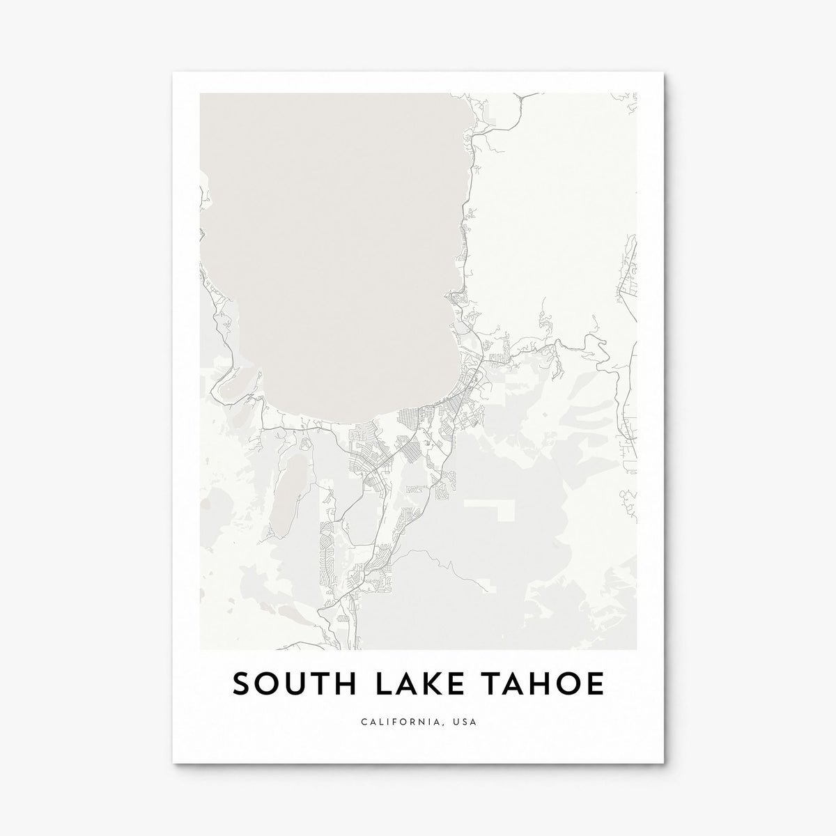 South Lake Tahoe Map Poster, print only (unframed)
