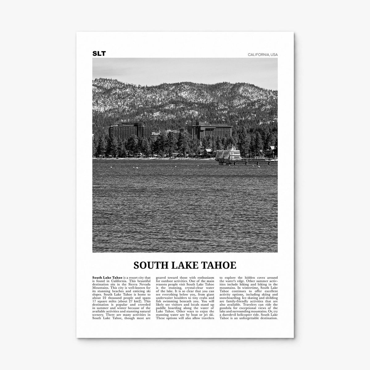 South Lake Tahoe Newspaper Poster, print only (unframed)