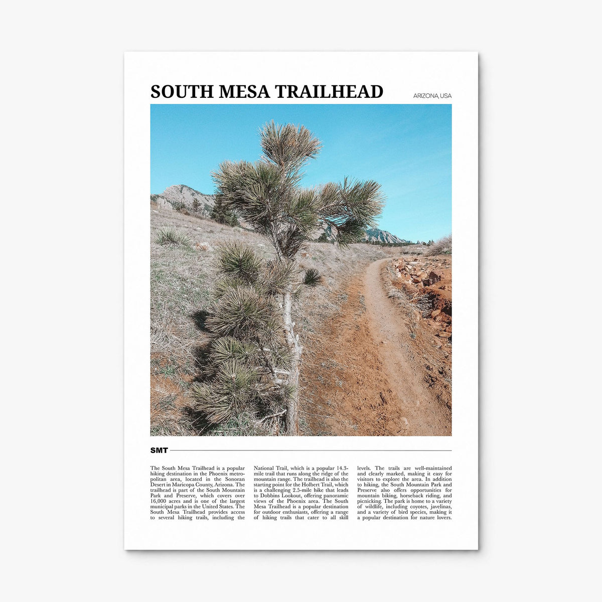 South Mesa Trailhead Travel Poster, print only (unframed)