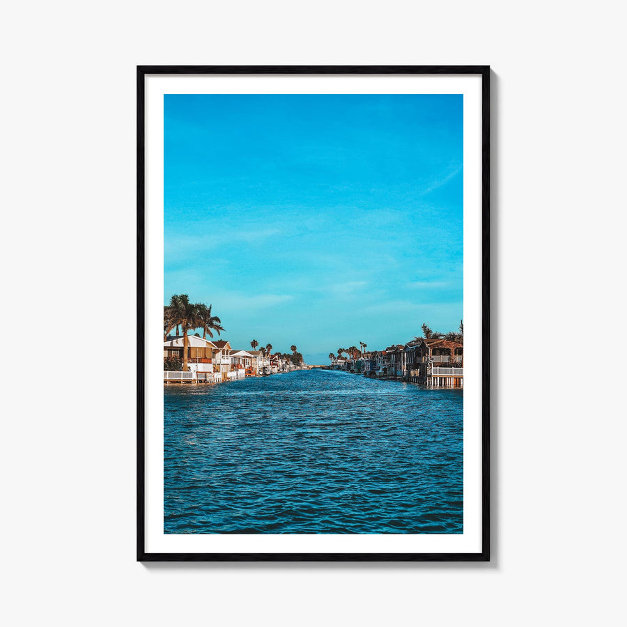 South Padre Island colorful photo poster of Texas, USA – vertical wall art, unframed print shown in interior mockup
