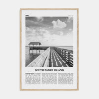 South Padre Island Poster Natural Wood / 8x12 in Nbourhood Travel B&W Poster