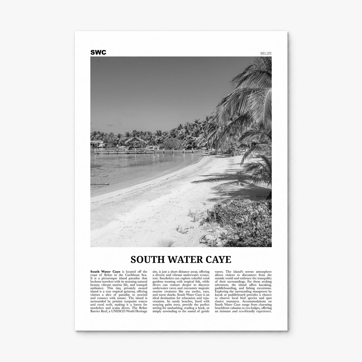 South Water Caye Newspaper Poster, print only (unframed)