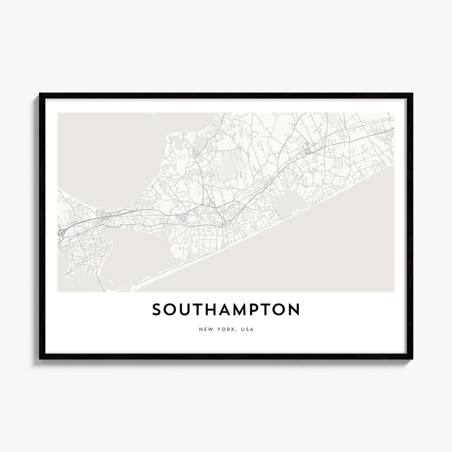 Southampton, New York Map Poster, framed poster mockup