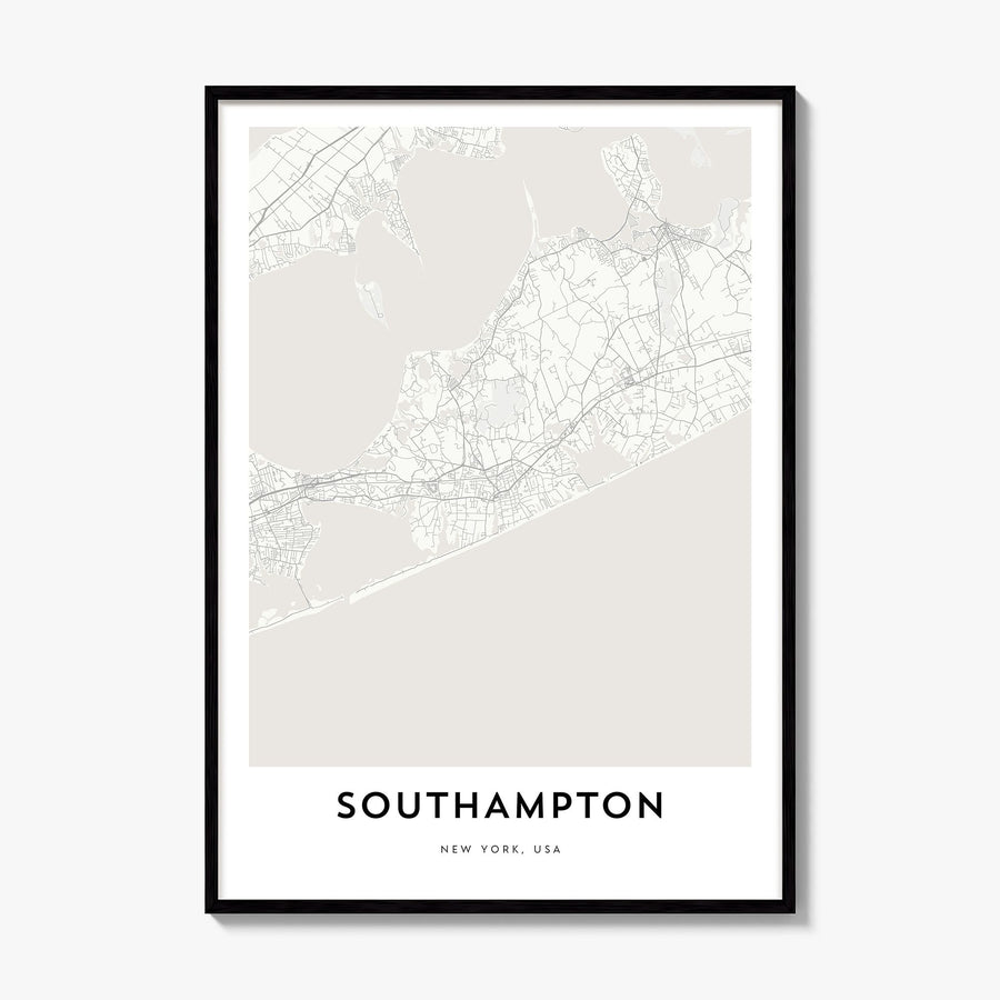 Southampton, New York Map Poster, framed poster mockup