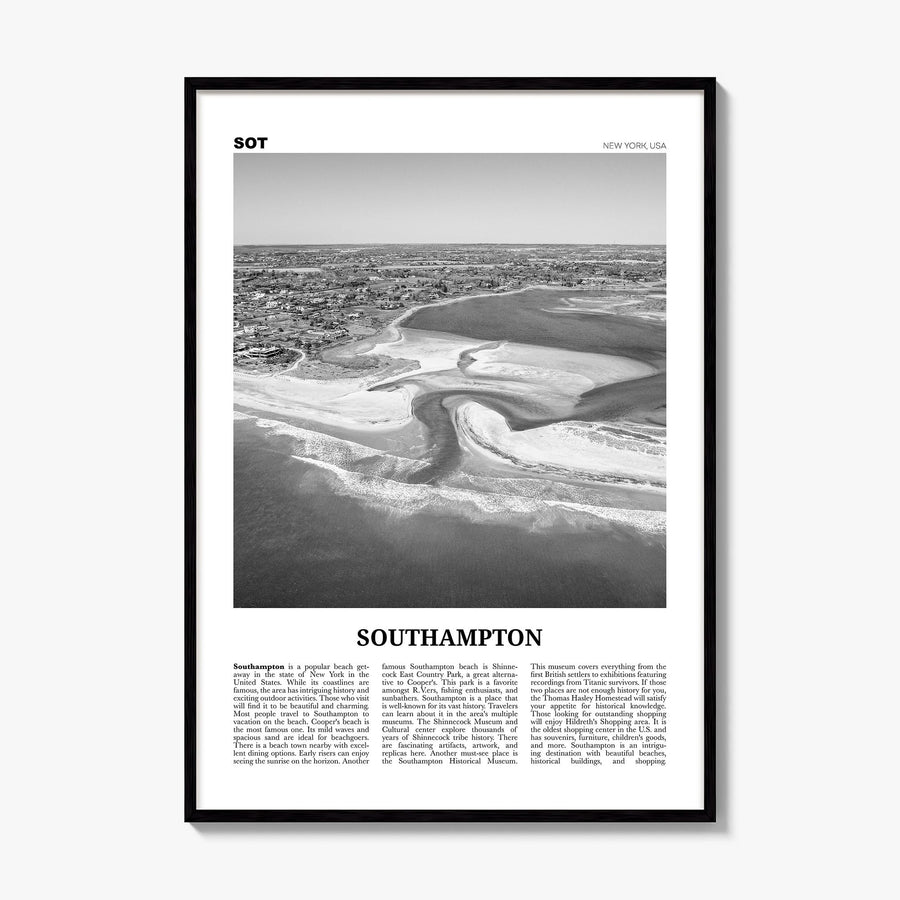 Southampton, New York Newspaper Poster, framed poster mockup