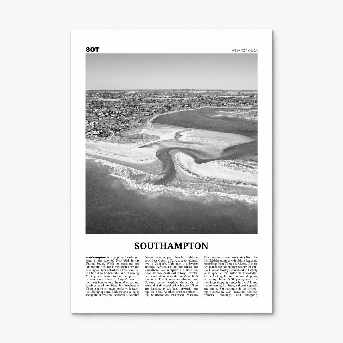 Southampton, New York Newspaper Poster, print only (unframed)