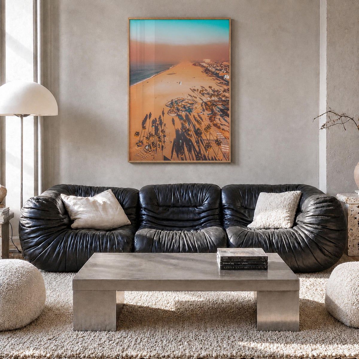 Southern California no. 3 colorful photo poster of California, USA – vertical wall art in natural wood frame, hanging on wall