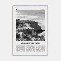 Southern California Poster Natural Wood / 8x12 in Nbourhood Travel B&W Poster