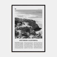 Southern California Poster Black Wood / 8x12 in Nbourhood Travel B&W Poster