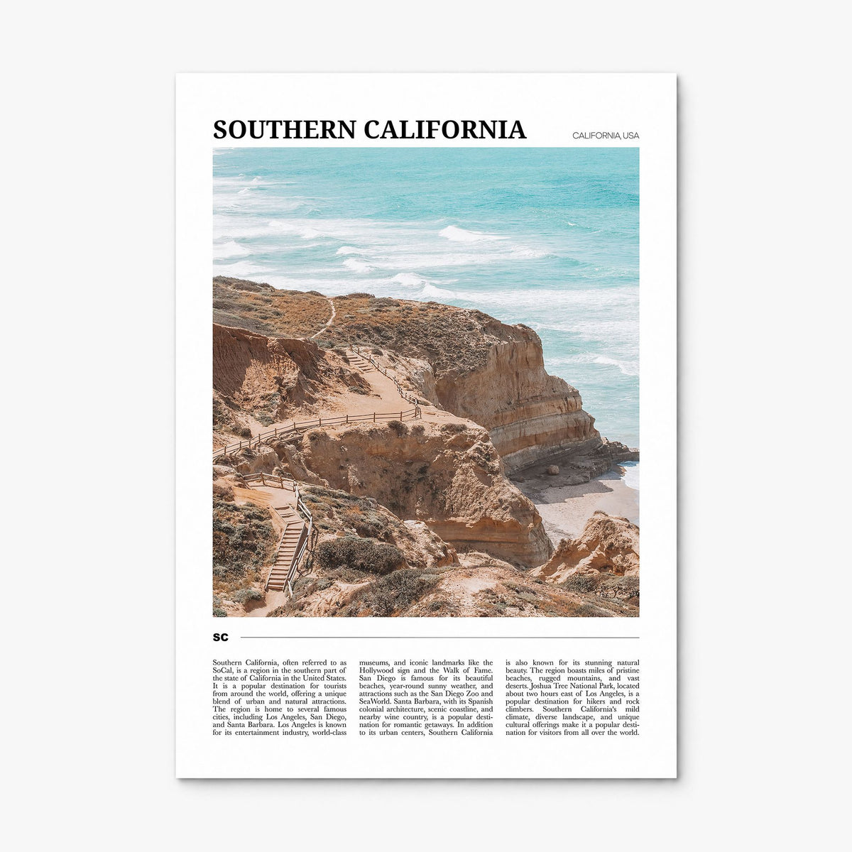 Southern California Travel Poster, print only (unframed)