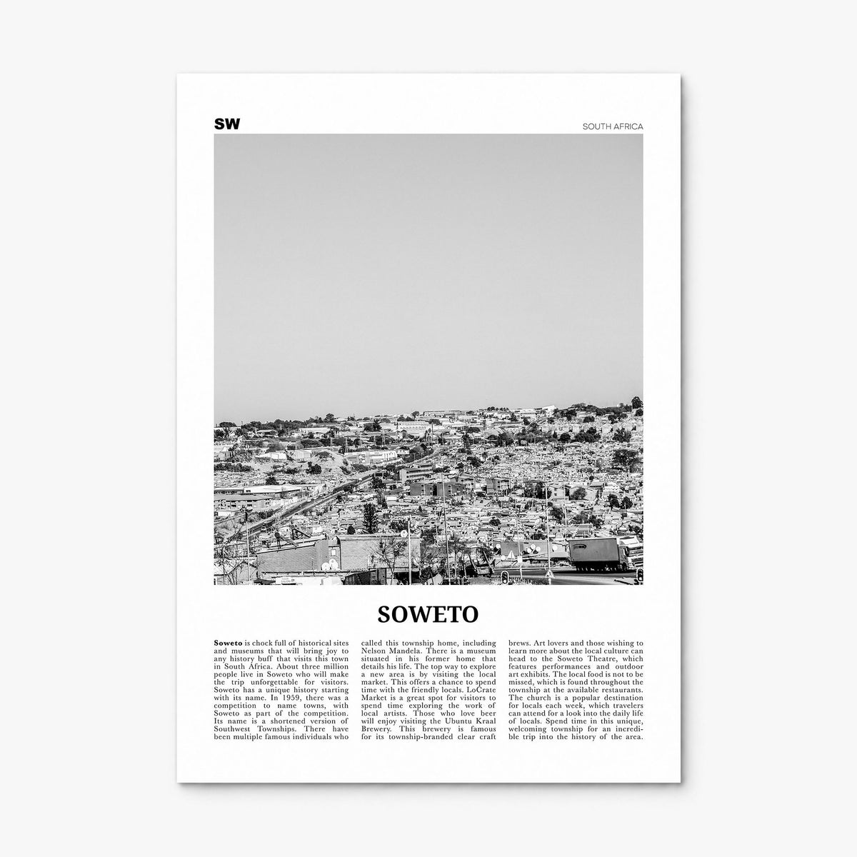 Soweto Newspaper Poster, print only (unframed)