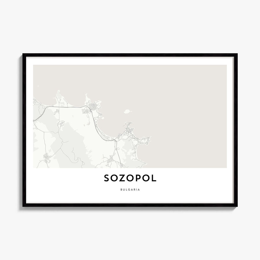 Sozopol Map Poster, framed poster mockup
