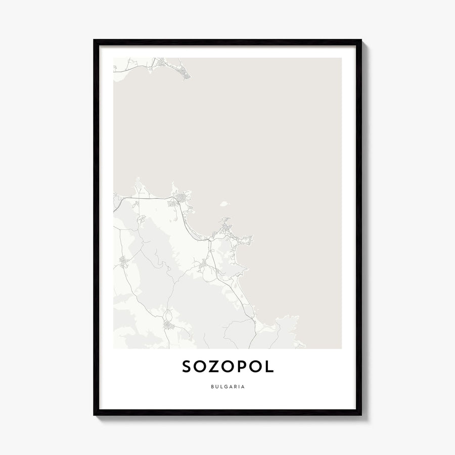 Sozopol Map Poster, framed poster mockup